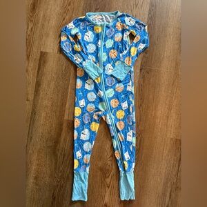 Little Sleepies Blue Milk and Cookies Zippy